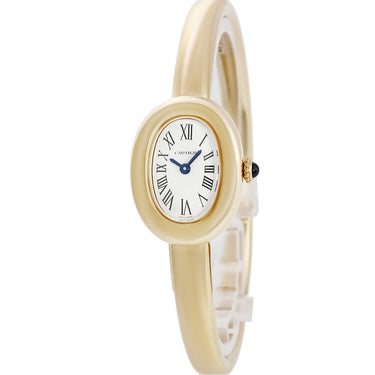 腕時計 カルティエ Cartier ベニュワール ミニ サイズ17 WGBA0035 クオーツ レディース K18YG無垢 オーバル リジッドブレスレット