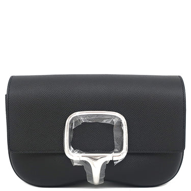 エルメス HERMES デッラ カヴァッレリア エラン ブラック ヴォーエプソン ショルダーバッグ シルバー金具 黒