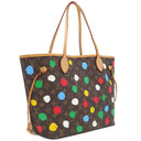 ルイヴィトン LOUIS VUITTON LV × YK ネヴァーフル MM M46381 モノグラム×ペインティッドドット モノグラムキャンバス トートバッグ ゴールド金具 茶 赤 ポーチ付き 草間彌生 2023
