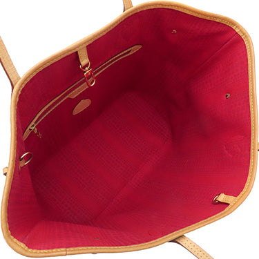 ルイヴィトン LOUIS VUITTON LV × YK ネヴァーフル MM M46381 モノグラム×ペインティッドドット モノグラムキャンバス トートバッグ ゴールド金具 茶 赤 ポーチ付き 草間彌生 2023