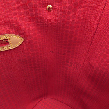 ルイヴィトン LOUIS VUITTON LV × YK ネヴァーフル MM M46381 モノグラム×ペインティッドドット モノグラムキャンバス トートバッグ ゴールド金具 茶 赤 ポーチ付き 草間彌生 2023