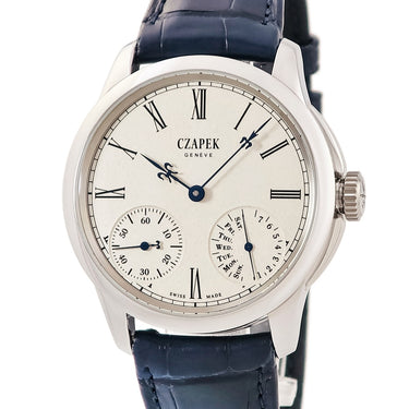 腕時計 チャペック CZAPEK ケ・デ・ベルク エテルニテ No.19S CZQDB19S 手巻き メンズ 新品同様 スモールセコンド 青針 限定