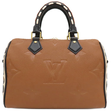 ルイヴィトン LOUIS VUITTON スピーディ バンドリエール 25 M45840 キャメル モノグラムアンプラント 2WAYバッグ ゴールド金具 茶 レオパード ハンドバッグ ショルダー