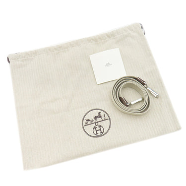 エルメス HERMES ガーデンファイル PM エトゥープ×べトン ネゴンダ トワルミリタリー 2WAYバッグ シルバー金具 グレージュ トート ショルダー トワルミリテール