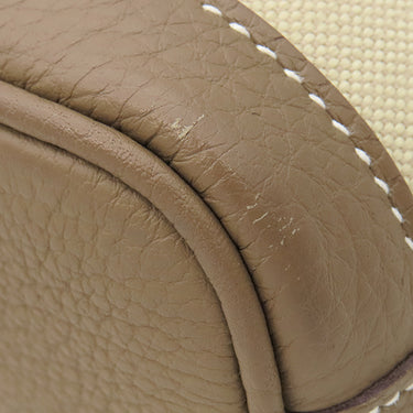 エルメス HERMES ガーデンファイル PM エトゥープ×べトン ネゴンダ トワルミリタリー 2WAYバッグ シルバー金具 グレージュ トート ショルダー トワルミリテール