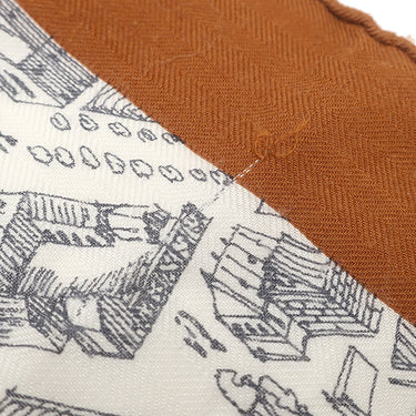 エルメス HERMES ショール カレ140 CARRE カレジェアン キャラメル×ブラン×グリ カシミヤ シルク ストール 【 La cite Cavaliere /シテ カヴァリエール】 2019AW