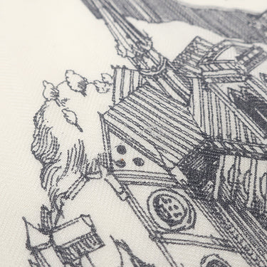 エルメス HERMES ショール カレ140 CARRE カレジェアン キャラメル×ブラン×グリ カシミヤ シルク ストール 【 La cite Cavaliere /シテ カヴァリエール】 2019AW