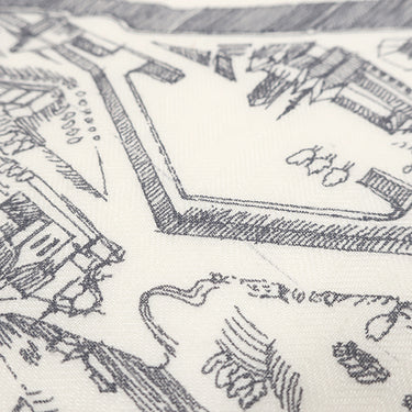 エルメス HERMES ショール カレ140 CARRE カレジェアン キャラメル×ブラン×グリ カシミヤ シルク ストール 【 La cite Cavaliere /シテ カヴァリエール】 2019AW