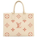 ルイヴィトン LOUIS VUITTON オンザゴー MM M21575 クレーム×ローズトリアノン モノグラムアンプラント バイカラーモノグラムアンプラントレザー トートバッグ ゴールド金具 ショルダー バイカラー