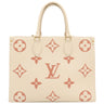 ルイヴィトン LOUIS VUITTON オンザゴー MM M21575 クレーム×ローズトリアノン モノグラムアンプラント バイカラーモノグラムアンプラントレザー トートバッグ ゴールド金具 ショルダー バイカラー