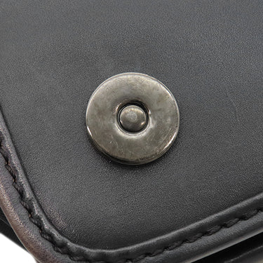 ベルルッティ BERLUTI ラッキーデー スクリット カリグラフィ ブラウン×ブルー レザー ナイロン ショルダーバッグ シルバー金具 茶 青 メッセンジャー 斜め掛け