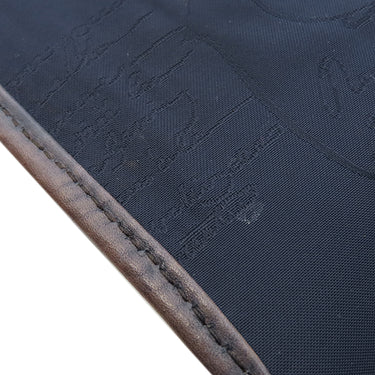 ベルルッティ BERLUTI ラッキーデー スクリット カリグラフィ ブラウン×ブルー レザー ナイロン ショルダーバッグ シルバー金具 茶 青 メッセンジャー 斜め掛け