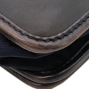 ベルルッティ BERLUTI ラッキーデー スクリット カリグラフィ ブラウン×ブルー レザー ナイロン ショルダーバッグ シルバー金具 茶 青 メッセンジャー 斜め掛け