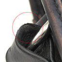 ベルルッティ BERLUTI ラッキーデー スクリット カリグラフィ ブラウン×ブルー レザー ナイロン ショルダーバッグ シルバー金具 茶 青 メッセンジャー 斜め掛け