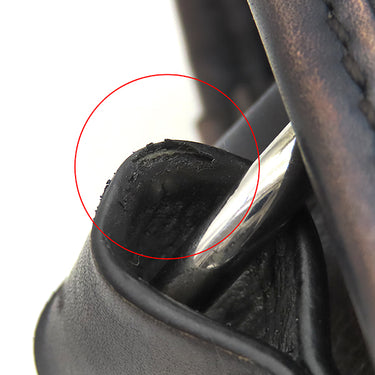 ベルルッティ BERLUTI ラッキーデー スクリット カリグラフィ ブラウン×ブルー レザー ナイロン ショルダーバッグ シルバー金具 茶 青 メッセンジャー 斜め掛け