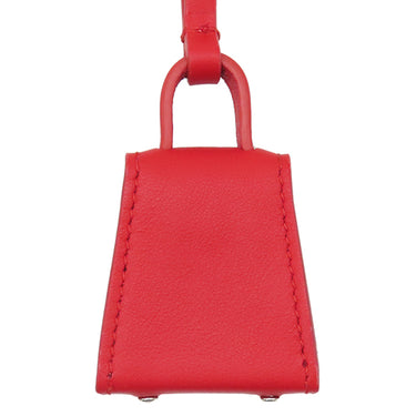 フェラガモ FERRAGAMO ガンチーニ バッグ チャーム 220637 770644 フレイムレッド カーフ バッグチャーム シルバー金具 新品 未使用 赤 カバンモチーフ