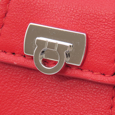 フェラガモ FERRAGAMO ガンチーニ バッグ チャーム 220637 770644 フレイムレッド カーフ バッグチャーム シルバー金具 新品 未使用 赤 カバンモチーフ