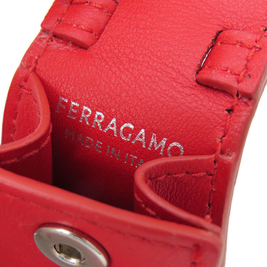フェラガモ FERRAGAMO ガンチーニ バッグ チャーム 220637 770644 フレイムレッド カーフ バッグチャーム シルバー金具 新品 未使用 赤 カバンモチーフ