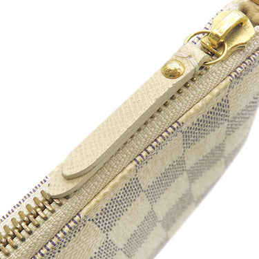 ルイヴィトン LOUIS VUITTON ポシェット ミラMM N63090 ダミエアズール ダミエアズールキャンバス アクセサリーポーチ ゴールド金具 白 グレー ワードローブトランク