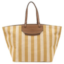 フルラ FURLA メラヴィリア WB00510 BX0635 イエロー×ベージュ キャンバス レザー トートバッグ ゴールド金具 ストライプ 黄 新品 未使用