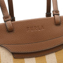 フルラ FURLA メラヴィリア WB00510 BX0635 イエロー×ベージュ キャンバス レザー トートバッグ ゴールド金具 ストライプ 黄 新品 未使用