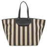フルラ FURLA メラヴィリア WB00510 BX0635 ブラック×ベージュ キャンバス レザー トートバッグ ゴールド金具 ストライプ 黒 新品 未使用