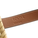 ロエベ LOEWE バスケットバッグ スモール ナチュラル×タン ラフィア カーフ ハンドバッグ シルバー金具 茶 かごバッグ