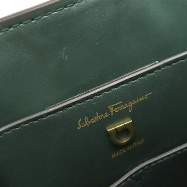 サルヴァトーレ・フェラガモ Salvatore Ferragamo ガンチーニ マーゴット グリーン レザー 2WAYバッグ ゴールド金具 緑 ハンドバッグ ショルダーバッグ
