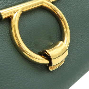 サルヴァトーレ・フェラガモ Salvatore Ferragamo ガンチーニ マーゴット グリーン レザー 2WAYバッグ ゴールド金具 緑 ハンドバッグ ショルダーバッグ