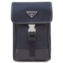 プラダ PRADA Re-Nylon レザー スマホケース 2ZH109 ブルー ナイロン テスート サフィアーノ ショルダーバッグ シルバー金具 紺 携帯 フォンケース