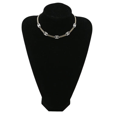 シャネル CHANEL ココマーク ゴールド×シルバー メタル ストラス チョーカー