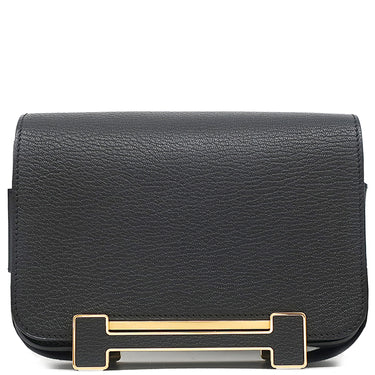 エルメス HERMES ゲタ ブラック シェブルミゾル ショルダーバッグ ゴールド金具 黒