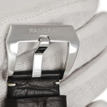 腕時計 パネライ PANERAI ルミノール マリーナ ロゴ アッチャイオ 44mm PAM01005 T番 手巻き メンズ T番 ブラック スモールセコンド