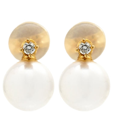 TASAKI TASAKI E3620 パールホワイト×イエローゴールド K18YG ダイヤモンド パール ピアス パール 田崎真珠 ダイヤ 1P YG Au750