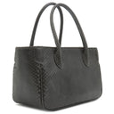 エーディーエムジェイ A.D.M.J フラワービジュー パイソン バッグ ブラック パイソン ビジュー ハンドバッグ ゴールド金具 黒