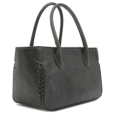 エーディーエムジェイ A.D.M.J フラワービジュー パイソン バッグ ブラック パイソン ビジュー ハンドバッグ ゴールド金具 黒