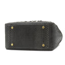 エーディーエムジェイ A.D.M.J フラワービジュー パイソン バッグ ブラック パイソン ビジュー ハンドバッグ ゴールド金具 黒