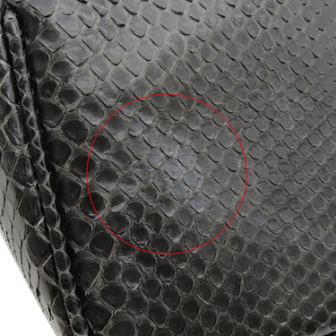 エーディーエムジェイ A.D.M.J フラワービジュー パイソン バッグ ブラック パイソン ビジュー ハンドバッグ ゴールド金具 黒