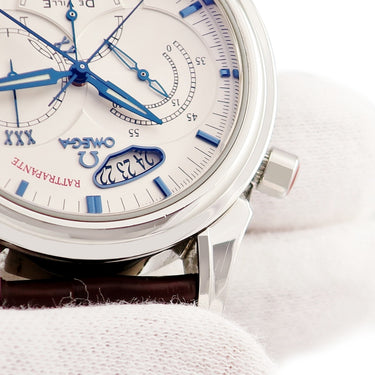 腕時計 オメガ OMEGA デ ヴィル コーアクシャル ラトラパンテ 4847.30.31 自動巻き メンズ クロノグラフ デイト 青針