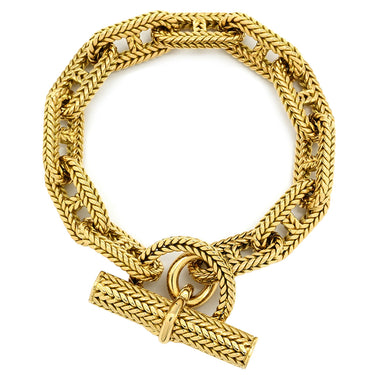 エルメス HERMES シェーヌダンクル トレセ TGM イエローゴールド K18YG ブレスレット 11コマ 18K 750 YG