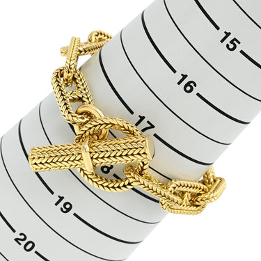 エルメス HERMES シェーヌダンクル トレセ TGM イエローゴールド K18YG ブレスレット 11コマ 18K 750 YG