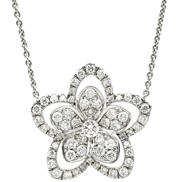 グラフ GRAFF ワイルドフラワー ダイヤモンド ペンダント ホワイトゴールド K18WG ダイヤモンド ネックレス GRAFF Au750 18K 18金 花形 パヴェ メレ
