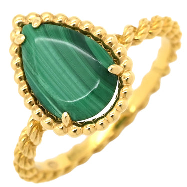 ブシュロン BOUCHERON セルパンボエム JRG02795 グリーン×イエローゴールド K18YG マラカイト #49 リング 指輪 Au750 18K 18金 マライカイト 緑 孔雀石 雫 ドロップ型 9号