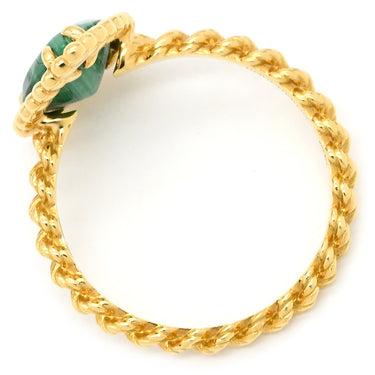 ブシュロン BOUCHERON セルパンボエム JRG02795 グリーン×イエローゴールド K18YG マラカイト #49 リング 指輪 Au750 18K 18金 マライカイト 緑 孔雀石 雫 ドロップ型 9号