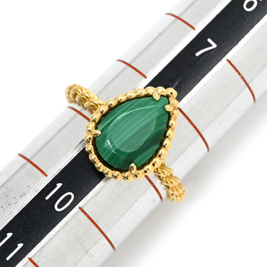 ブシュロン BOUCHERON セルパンボエム JRG02795 グリーン×イエローゴールド K18YG マラカイト #49 リング 指輪 Au750 18K 18金 マライカイト 緑 孔雀石 雫 ドロップ型 9号