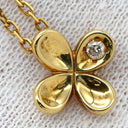 ミキモト MIKIMOTO イエローゴールド K18YG ダイヤモンド ネックレス MIKIMOTO 18K 18金 Au750 1P 1石 1粒 ダイヤ フラワーモチーフ ヴィンテージ アズキチェーン