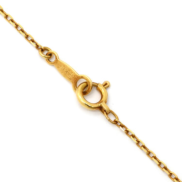 ミキモト MIKIMOTO イエローゴールド K18YG ダイヤモンド ネックレス MIKIMOTO 18K 18金 Au750 1P 1石 1粒 ダイヤ フラワーモチーフ ヴィンテージ アズキチェーン