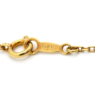 ミキモト MIKIMOTO イエローゴールド K18YG ダイヤモンド ネックレス MIKIMOTO 18K 18金 Au750 1P 1石 1粒 ダイヤ フラワーモチーフ ヴィンテージ アズキチェーン