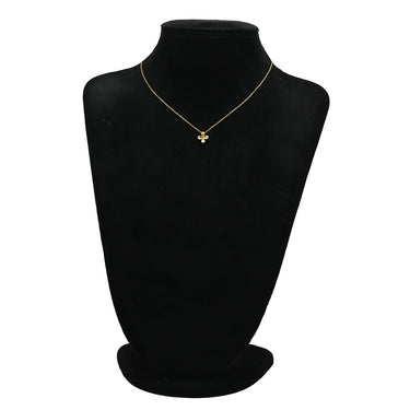 ミキモト MIKIMOTO イエローゴールド K18YG ダイヤモンド ネックレス MIKIMOTO 18K 18金 Au750 1P 1石 1粒 ダイヤ フラワーモチーフ ヴィンテージ アズキチェーン