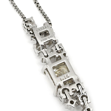 TASAKI TASAKI ダイヤ ペンダント プラチナシルバー Pt900 ダイヤモンド Pt850(チェーン) ネックレス プラチナム プリンセスカット スクエア ドロップ ムービング